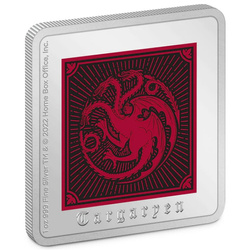 Game of Thrones - Targaryen Sigil kolorowany 1 uncja Srebra 2022 Proof