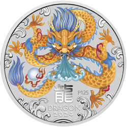 Perth Mint: Lunar III - Rok Smoka kolorowany 1000 gramów Srebra 2024