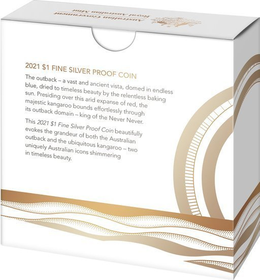Outback Majesty: Australisches Känguru 1 oz Silber 2021 Proof