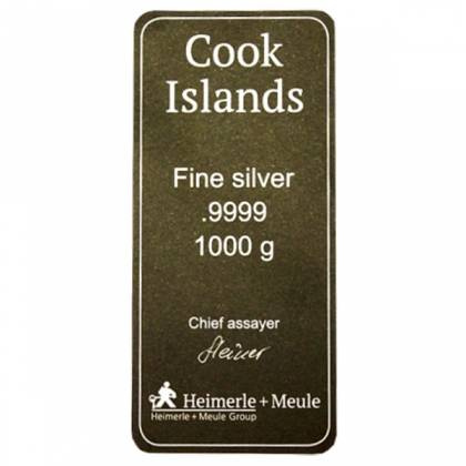 Cook Islands: Sztabko-moneta 1000g Srebra 2020 Heimerle Meule