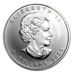 Feuille d'érable canadienne 1 once d'argent 2006
