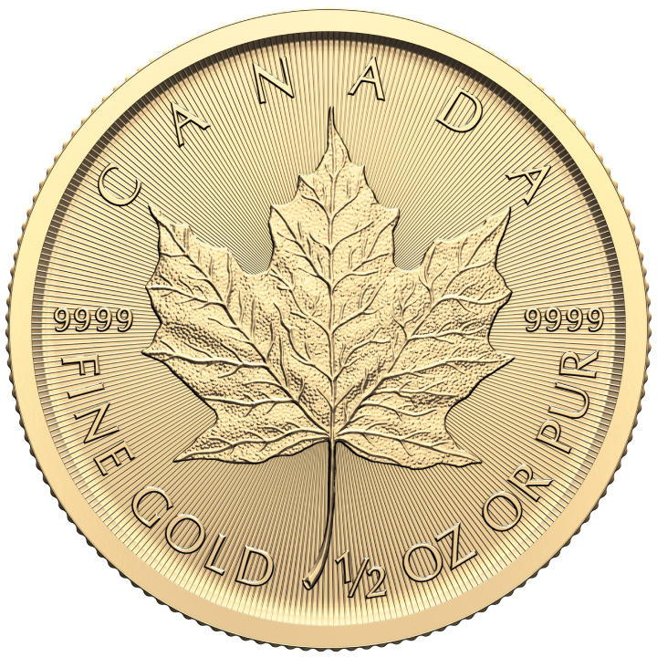 Foglia d'acero canadese 1/2 oncia d'oro 2025