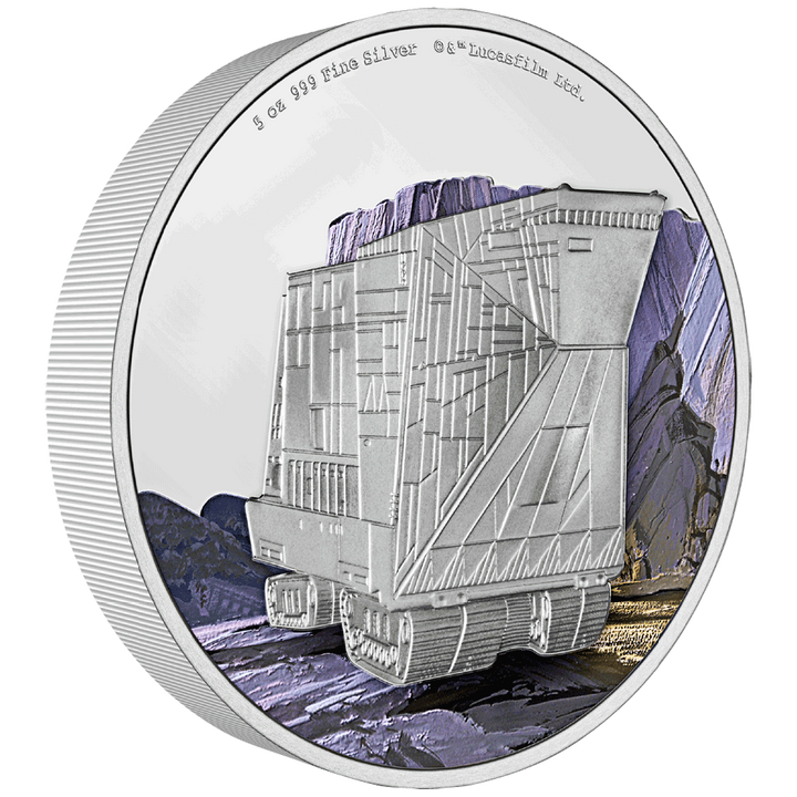 Niue: Star Wars - Sandcrawler colorato 5 once d'argento 2022 Proof