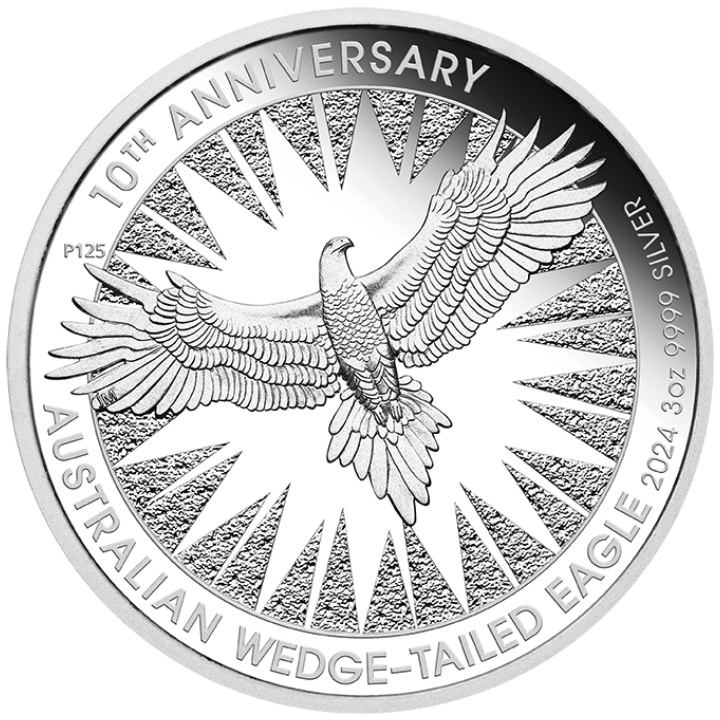 Orzeł Australijski 10. rocznica 3 uncje Srebra 2024 Proof
