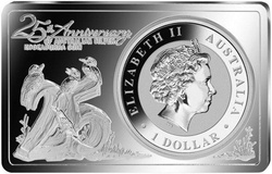2-Pc Silver Bar & Coin Set (25th anniversary) Kookaburra 2015