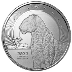 Republic of Ghana: African Leopard 1 oz Silver 2022
