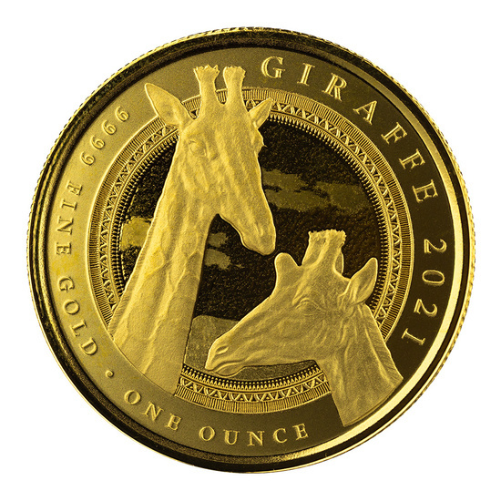 Equatorial Guinea: Giraffe 1 uncja Złota 2021 Proof