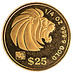 Singapore Lion: Set of 5 coins 1.9 oz Gold 1993