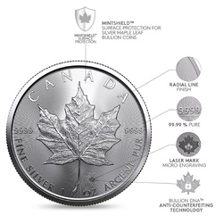 Feuille d’érable canadienne 1 once d’argent 2026