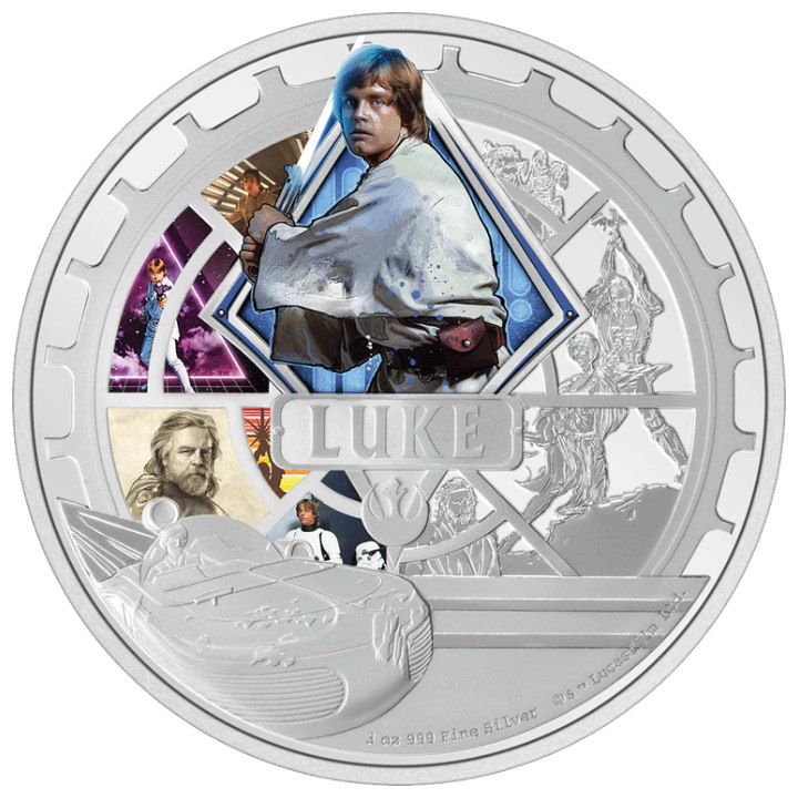 Niue: Star Wars - Luke Skywalker coloured 3 oz Silber 2023 Proof