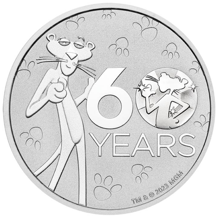Tuvalu: Pantera Rosa 60 Aniversario 1 onza Plata 2024