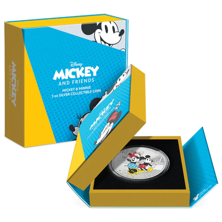 Niue: Disney Mickey & Friends -Mickey & Minnie coloured 3 oz Silber 2023 Proof