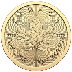 Feuille d'érable canadienne 1/10 once d'or 2024