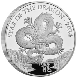 Royal Mint Lunar: Anno del Dragone 5 once d'argento 2024 Proof