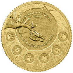 Moneda de oro Germania Mint: Megafauna - Ciervo gigante 1/10 onza de oro 2026