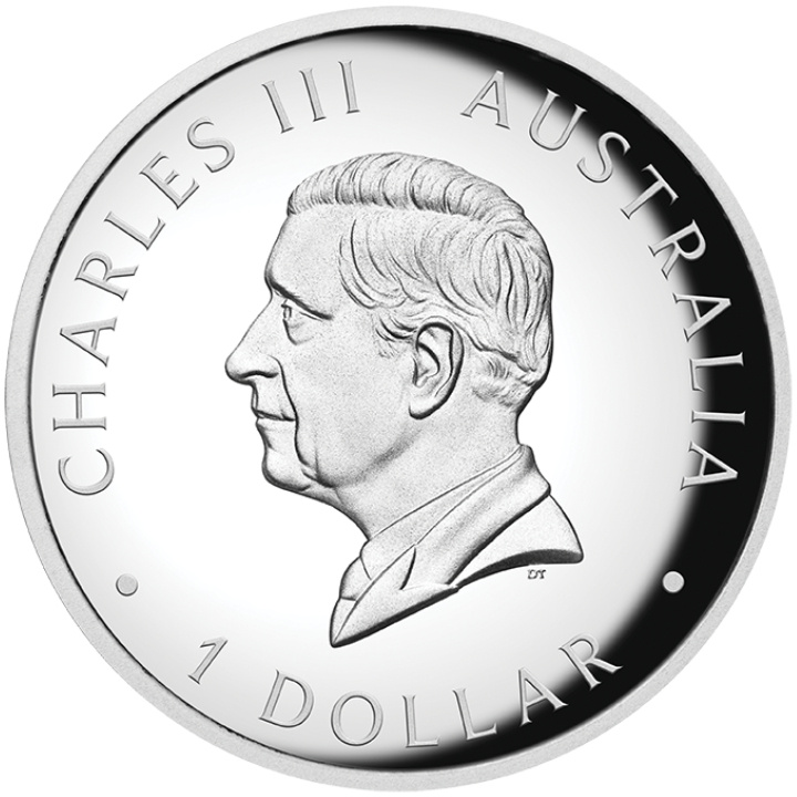 Australian Kangaroo coloured 1 oz Silber 2024 Proof High Relief