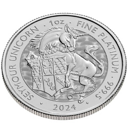 The Royal Tudor Beasts: The Seymour Unicorn 1 oz Platinum 2024