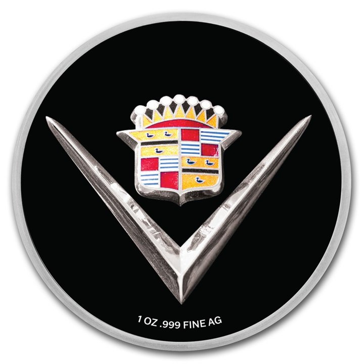 Cadillac Coupe DeVille (1949) colorato 1 oncia d'argento Slab