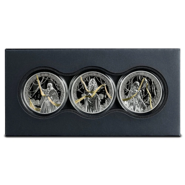 Set de pièces en argent dorées Norns 3 × 1 once d’argent 2026
