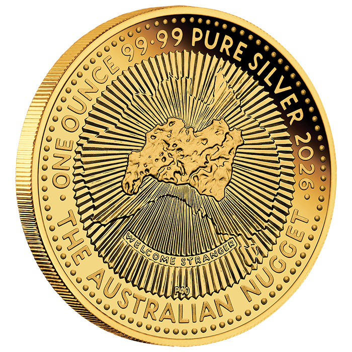 Moneta in argento Perth Mint: 40th Anniversary of the Australian Nugget Hobart Money Expo dorata 1 oncia Argento 2026 (in carta)