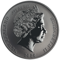 Kiwi 1 unce stříbra 2020 (pokrytá černým niklem)