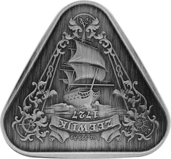 Treasure Shipwrecks: Zeewijk 1 oz Plata 2021 Acabado Antiguo