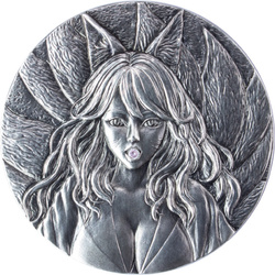 Czad: Nine-Tailed Fox 2 uncje Srebra 2023 Antique Coin