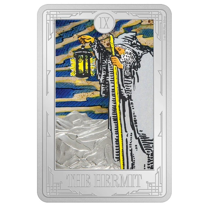 Niue: Tarot Cards – The Hermit coloured 1 oz Silber 2022 Proof