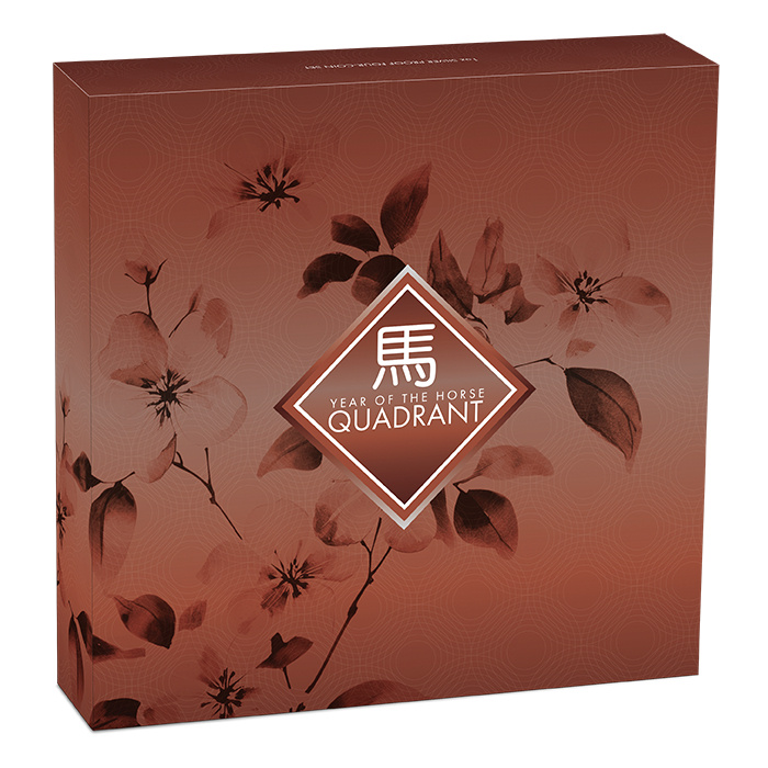 Sada 4 mincí Tuvalu: Rok Koně Quadrant kolorovaná 4 x 1 unce Stříbra 2026 Proof