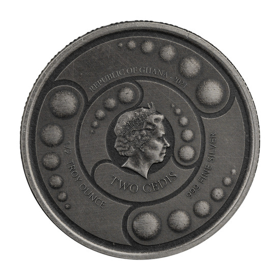 Ghana: Alien 1/2 unce stříbra 2021 Antique Coin
