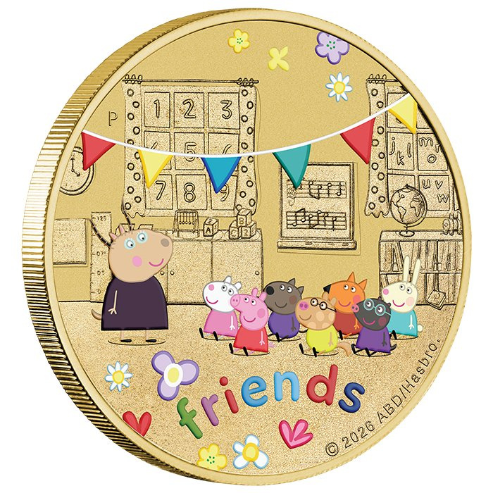3 darabos alumíniumbronz érmeszett The Perth Mint: Peppa Pig - Friends 30,5 g 2026