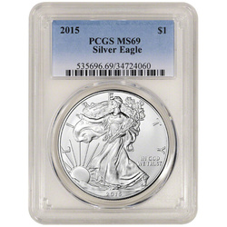 Amerykański Orzeł 1 uncja Srebra 2015 PCGS MS69 