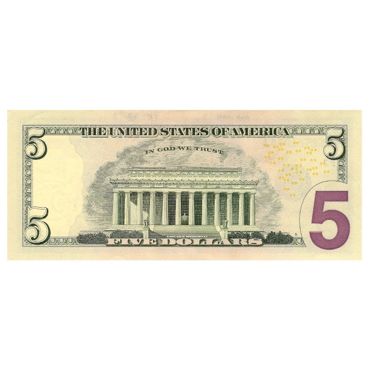 US 5 Dollar note (5 dólares / 5 USD) UNC