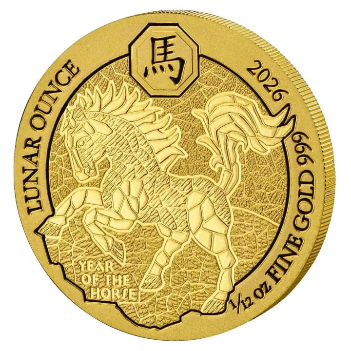Ruanda: Lunar – Jahr des Pferdes 1/12 Unze Gold 2026