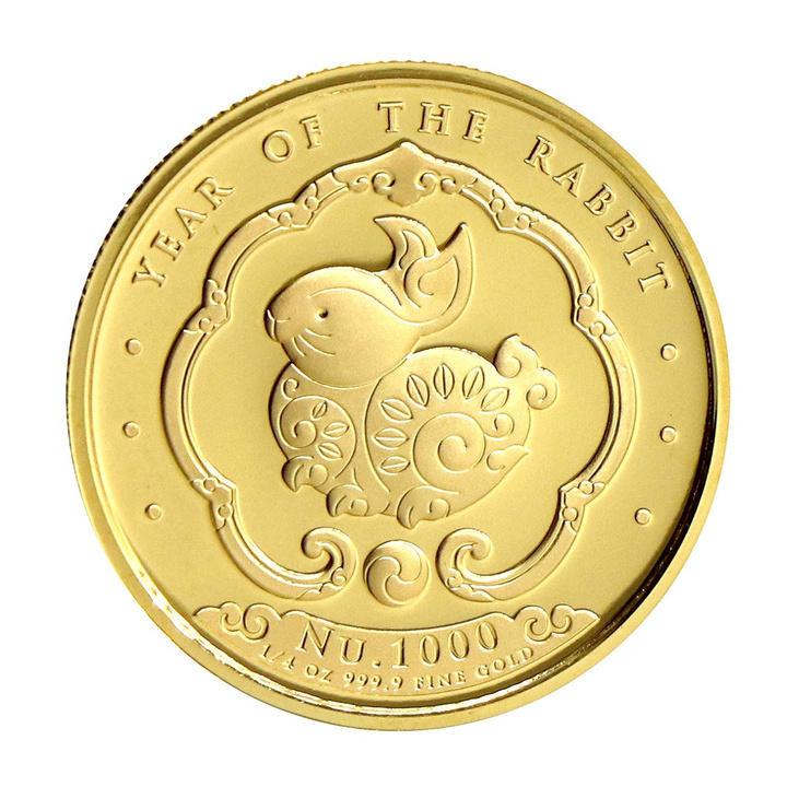 Bhutan: Lunar Year of the Rabbit coloured 1/4 oz Gold 2023