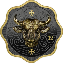 Malta Maltese Ox 2 oz Argint 2025 High Relief aurită