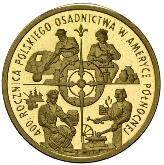 400. výročí polského osídlení v Severní Americe 100 PLN 2008 Proof