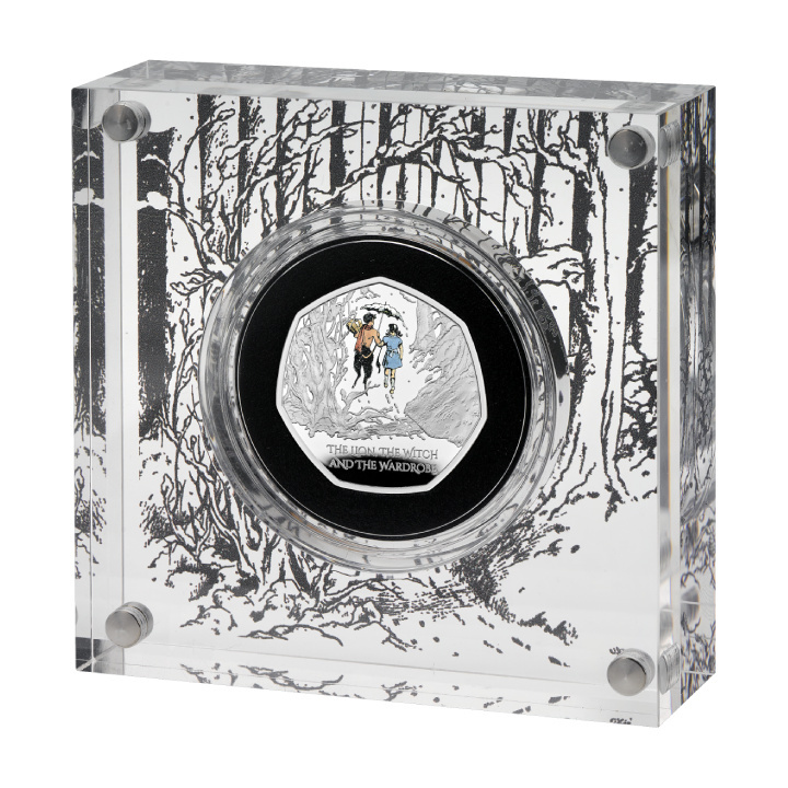 The Lion, the Witch and the Wardrobe 50p coloured Silver 2023 Proof