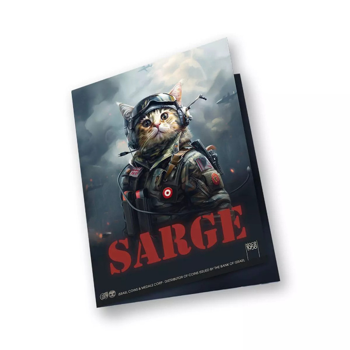 Sztabka The Holy Land Mint - Human Cats - Sarge kolorowana 1 uncja Srebra 2025