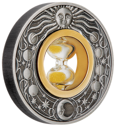 Tuvalu: Hourglass 2 oz Silver 2021 Antiqued Coin