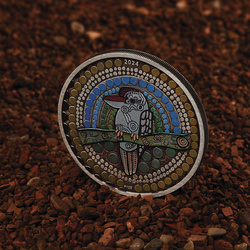 Kookaburra Kaa-Kaa coloured 2 oz Silber 2024 Antiqued Coin 