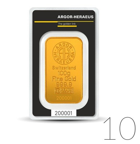 100 grammos Aegor-Heraeus aranyrudak 10 darabos csomag