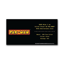 Niue: 40. výročí vzniku hry PAC-MAN 1 unce stříbra 2020 Proof