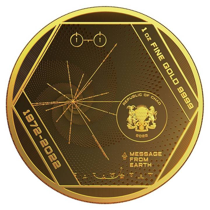 Csád: Pioneer Plaque 1 uncia arany 2022 Prooflike