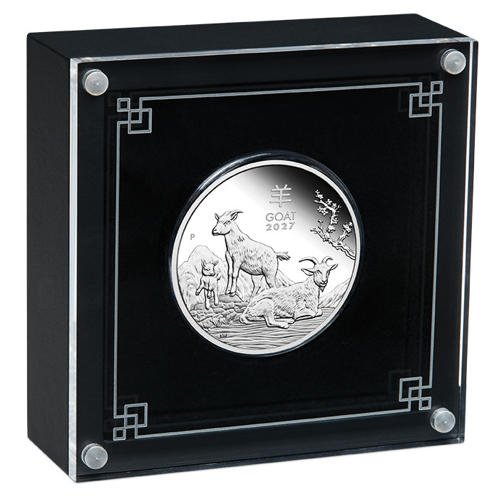 Srebrna Moneta Perth Mint: Lunar III - Rok Kozy 1 uncja Srebra 2027 Proof