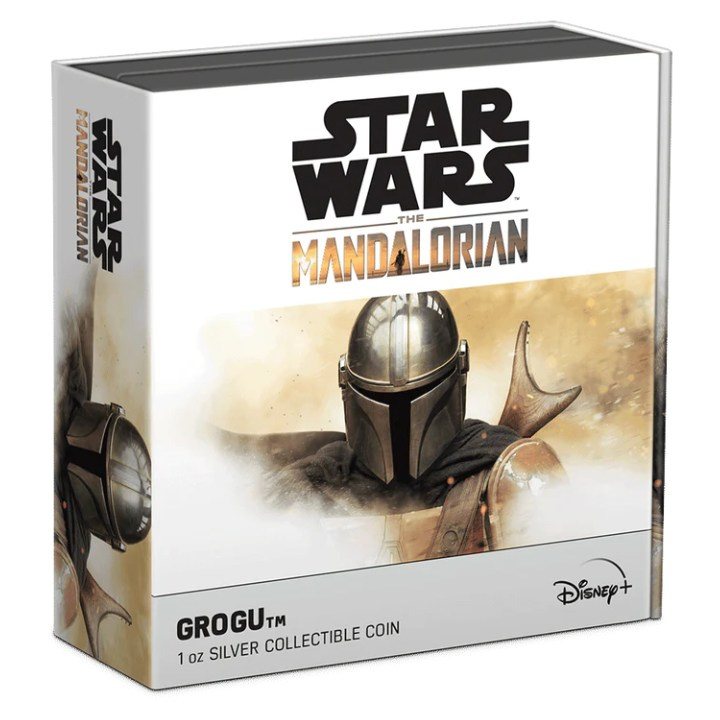 Niue: Star Wars The Mandalorian - Grogu colorato 1 oncia d'argento 2022 Finitura anticata