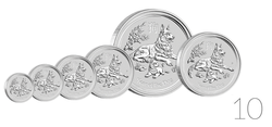 Lunar II: Rok psa 1000 gramů stříbra 2018 BALÍČEK 10 KS