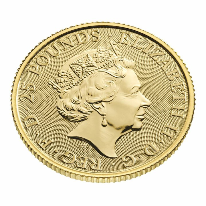 The Royal Tudor Beasts: The Yale Of Beaufort 1/4 oncia d'oro 2023