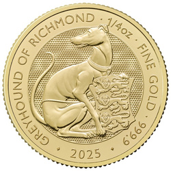 The Royal Tudor Beasts: The Greyhound of Richmond 1/4 oz Gold 2025