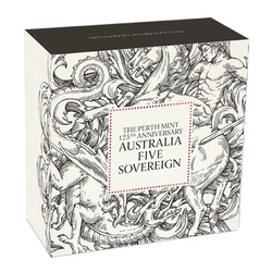 Perth Mint 125. rocznica powstania - Pięć Suwerenów Australijskich pozłacany Złoto 2024 Proof